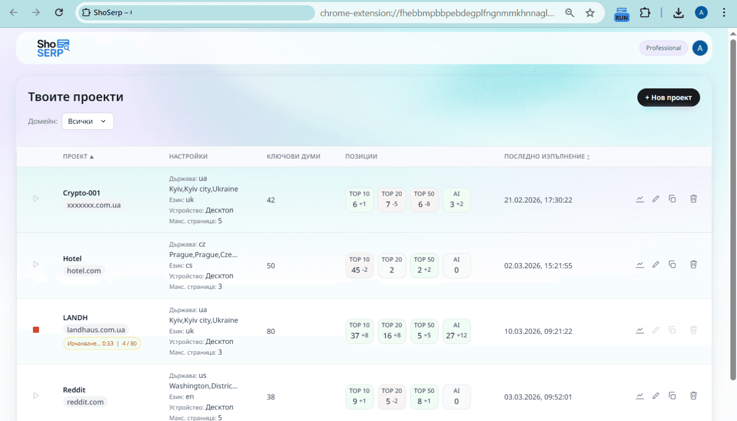 ПРОСЛЕДЯВАНЕ Screenshot